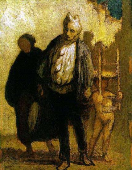 Honore Daumier Wandering Saltimbanques Norge oil painting art